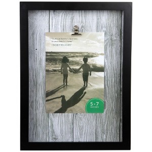Northlight Wood Grain Clip-On Picture Frame - for a 5" x 7" Photo - Black - 1 of 4