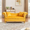 DOMETOUR 71 Inch Velvet Sofa with Storage for Living Room Bedroom, U Shape Backrest Couch with 2 Pillows - 4 of 4