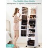 360° Swivel Jewelry Cabinet with Full Length Mirror, 360°Rotating Standing Jewelry Armoire Organizer - 2 of 4