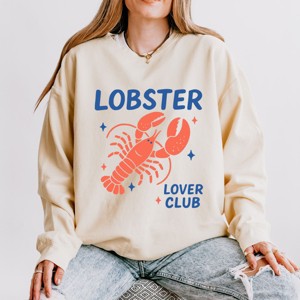 Lobster Lover Club - Women's Lightweight Garment Dyed Sweatshirt - 1 of 3