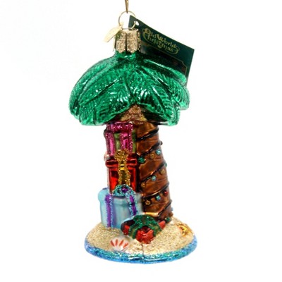 Old World Christmas 4.5 Inch Christmas Palm Tree Sand Gifts Beach Ocean Tree Ornaments