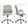 RISOKEYS Home Office Chair: Stylish Button-Tufted Desk Chair with Adjustable Height, 360° Swivel Wheels & Padded Armrests -for Home Office - 3 of 4