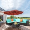 KTMBDW 7 Pieces Outdoor Patio Furniture Sets, Outdoor Sectional Rattan Sofa, Wicker Patio Conversation Set with Cushion, Glass Table, Pillow, Brown - 3 of 4