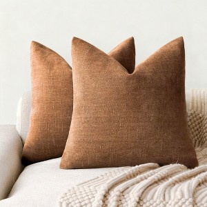 LISM Throw Pillow Covers 2-Pack Chenille Decorative Pillowcases Accent Cushion Cover for Home - 1 of 4