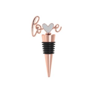 Unique Bargains Bottle Stoppers Heart with "Love" Zinc Alloy PTR Rose 3.54"x1.77"x0.79" 1 Pc - 1 of 3