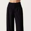 Anna-Kaci Women's Textured Knit Pants with Wide Leg Silhouette and Stretch Waistband Featuring Decorative Button Front Detail - 4 of 4