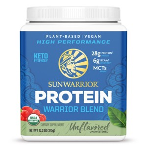 Warrior Blend Protein, Vegan Plant-Based Organic Protein Powder, Unflavored, Sunwarrior - 1 of 4