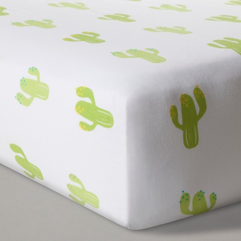 Fitted Crib Sheet Cactus Cloud Island White Target