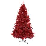 National Tree Company 7.5 Foot Full Bodied Unlit Colorful Celebration Artificial Christmas Holiday Tree with 1,309 Branch Tips, & Metal Stand, Red