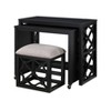 Sapphtopaz Home Office Desks Desks Stool Set Computer Desk Rolling Desk with Casters 2 Outlets Writing Desk Gaming Desk Office Desk for Home Office - 3 of 4