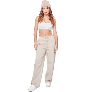 YMI Women's Wide Leg Jogger High Waist Baggy Pants with Front Pockets - 1 of 4