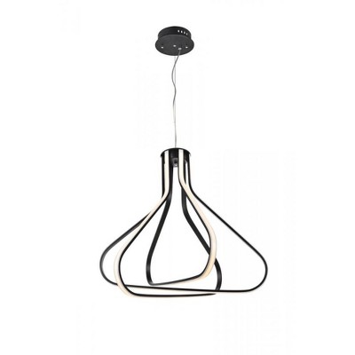 Elegant Lighting Dahlia 3 light in Black Pendant