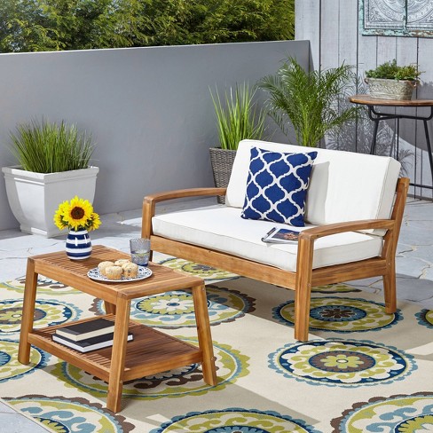 Sherwood outdoor acacia wood coffee table by christopher on sale knight home