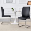 FONTOI 2PCS Arch Dining Chairs with High Resilience, Dining Chair with Arched Metal Legs for Living Room, Black&Silver, 21.6"*39"*17.3" - 4 of 4