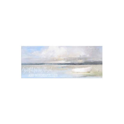 20" x 8" Grateful Boat Unframed Wall Canvas Blue - Prinz