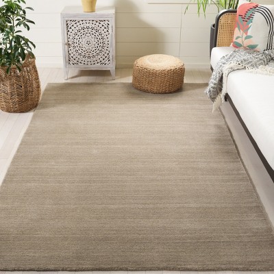Taupe Hand-Knotted Wool 6' x 9' Area Rug