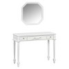 FURNIinspire Vanity Tables Modern Makeup Desk Vanity Desk Make Up Table Dressing Table with Mirror, Drawer for Bedroom, White, 39.3"*15.8"*29.8" - 4 of 4
