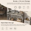 Airsurfer U_Style 60''Acacia Veneer Console Table with 4 Spacious Drawers,Modern Crisscross Entryway Table with Open Bottom Storage,Farmhouse Table - 4 of 4