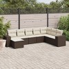 vidaXL Garden Sofa Set Brown, Cream white - 2 of 4