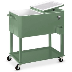 Best Choice Products 80qt Steel Rolling Cooler Cart w/ Bottle Opener, Catch Tray, Drain Plug, Locking Wheels - 1 of 4
