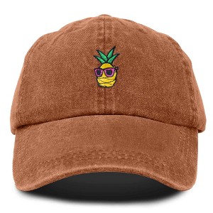 Dalix Pineapple Embroidered Cap Cotton Baseball Summer Cool Dad Hat Mens - 1 of 4