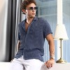 Campus Sutra Men Men's Lapis Blue Puffy-Textured Shirt - 2 of 4