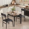 3-Piece Kitchen Table Set for 2, Wooden Dining Table Set for Small Place, Farmhouse Table Set with Table and Chair for Small Rooms or Flats, Brown - 2 of 4