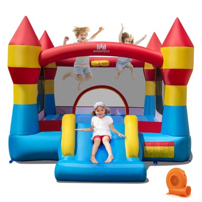Infans 3-in-1 Kids Bouncer w/Slide Large Jumping Area & Basketball Hoop w/ 520W Blower