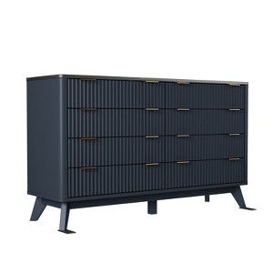 SinCiDo Fluted Dresser, Modern Drawer Chest w/ Faux Marble Top & Curved Profile, Wood Drawer for Hallway, Bedroom, Entryway - 1 of 4