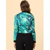 INSPIRE CHIC Women's Stand Collar Floral Prints Zip Up Lightweight Short Jacket - 4 of 4
