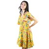 Artyska Women's Floral V-Neck Ruffle Sleeve Front Overlap Back Tie Flowy Mini Dress - 2 of 4