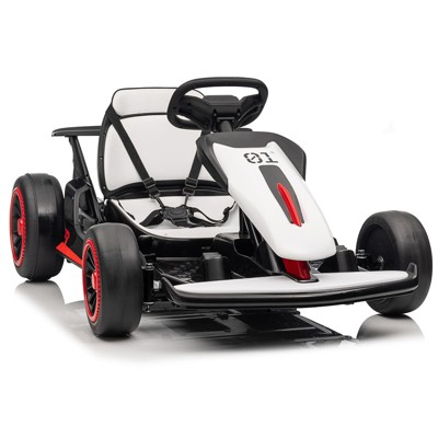 Kids Go Kart, Ride On Drift Kart with Dual 200W Motors, 24V Battery Powered Electric Drift Car, Outdoor 2-Speed Ride On Racing Toy
