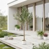 4.4FT Artificial Olive Tree with Planter – Lifelike Silk Leaves & Fruits, Bendable Stems, Indoor/Outdoor Home Office Decor - 4 of 4