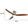 TOBILI 52 Inch Ceiling Fan with Light,3 Light Walnut Solid Wood Blades,6-speed Reversible for Living Room,Bed Room,Dining Room - 4 of 4