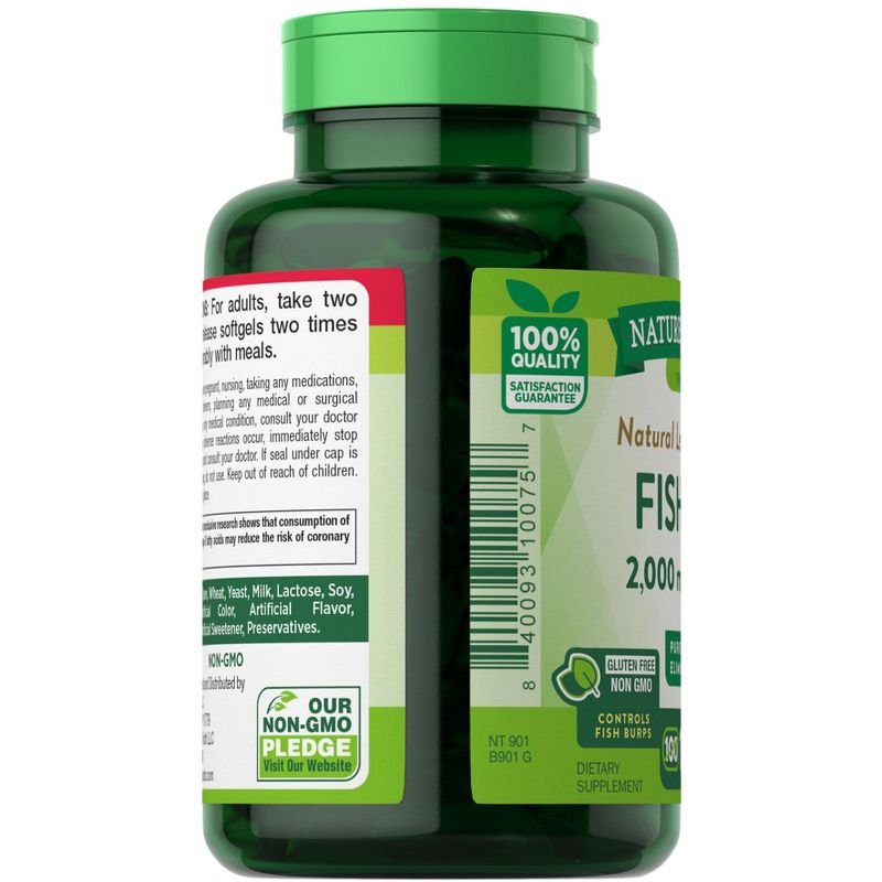 Nature's Truth Omega 3 Fish Oil 1000 mg | 125 Liquid Softgels | Burpless, Lemon Flavor Pills Supplement, 4 of 5