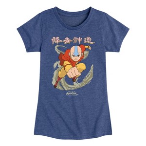 Girls' - Avatar: The Last Airbender - Aang Wind Fitted Short Sleeve Graphic T-Shirt - 1 of 4