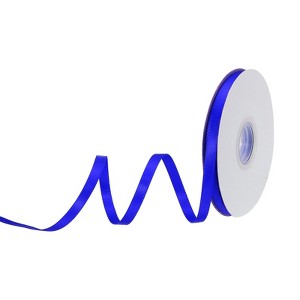 Unique Bargains Polyester Soft Decorative Cake Box Gift Wrapping Ribbon 1/4" x 25 Yard Dark Blue - 1 of 4