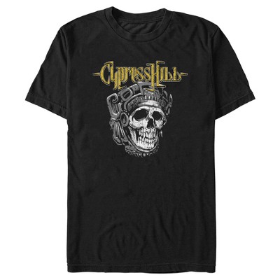 Men's Cypress Hill Distressed Aztec Skull T-shirt : Target
