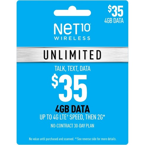 Net10 Wireless Unlimited Talk/Text/Data Prepaid Card (Email Delivery) : Target