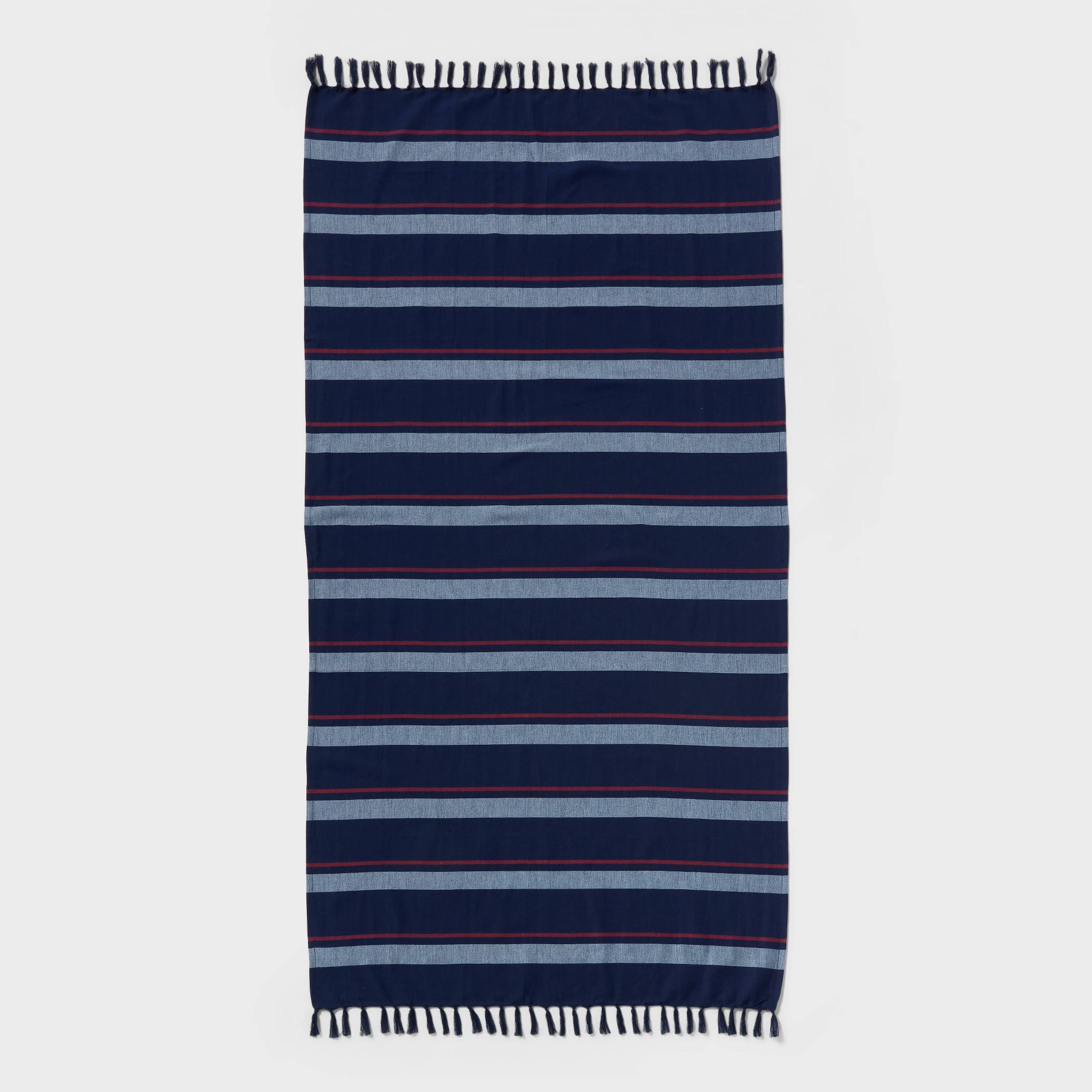 36"x72" Jacquard Turkish Lightweight Striped Oversized Beach Towel with Knotted Fringe - Room Essentials™