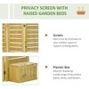 Gulches Freestanding Outdoor Privacy Screen,4 Self-Draining Planters/Raised Garden Beds,3 Hinged Panels for Hot Tub, Patio,Backyard, Deck,Natural - 4 of 4