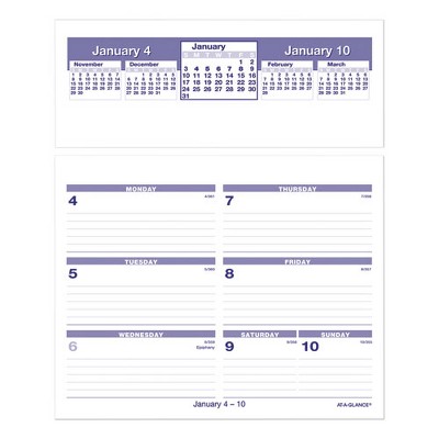 Flip-A-Week Desk Calendar Refill, 7 x 6, White Sheets, 12-Month (Jan to Dec): 2025
