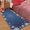 Christmas Area Rug for Bedroom Living Room Non Slip Xmas Snowflakes Large Indoor Area Rug for Holiday Washable Christmas Dining Room Throw Carpet - 3 of 4