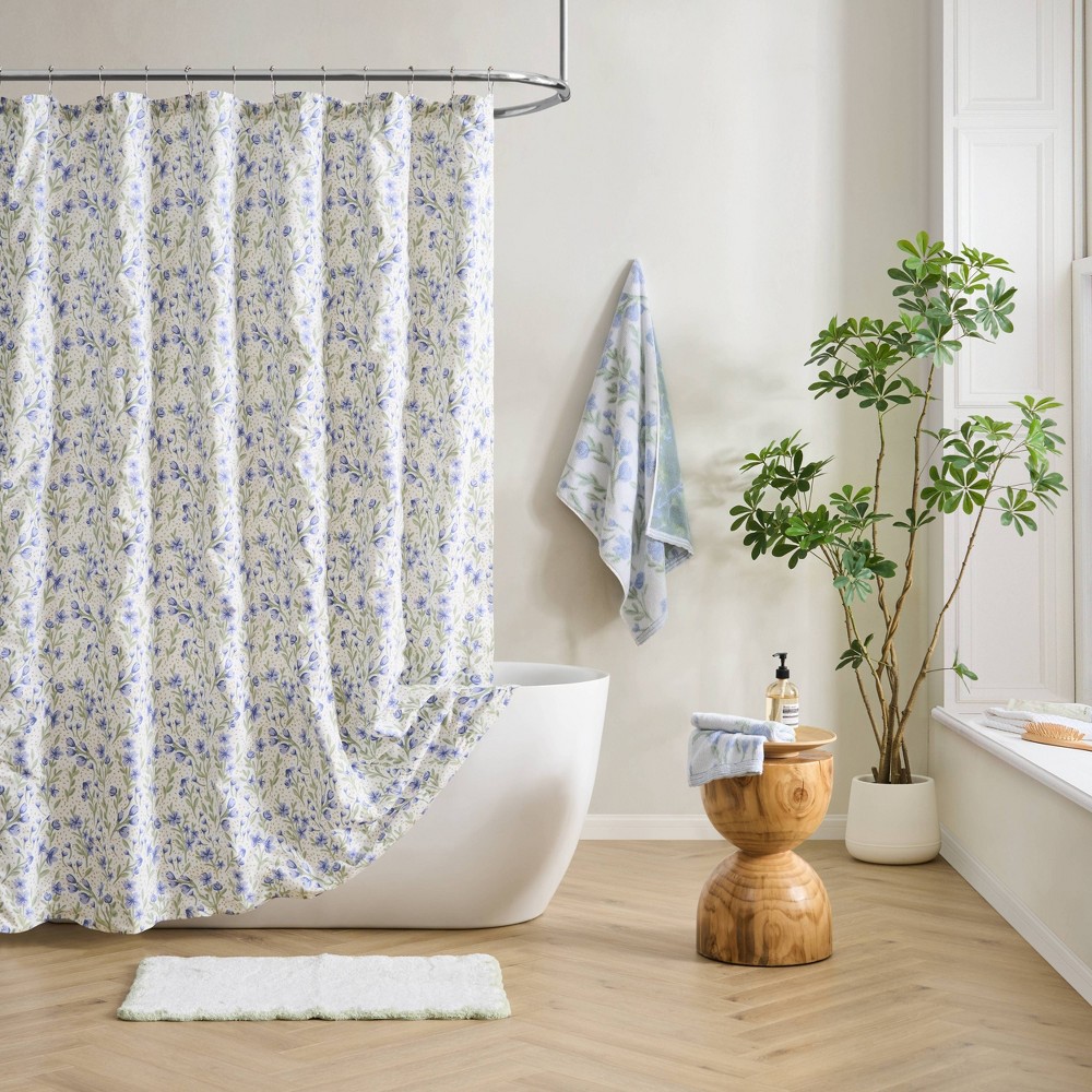 Peri Home Shower Curtain Blue Floral