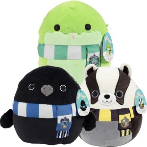 Squishmallows 10" Harry Potter Hogwarts House 3 Pk -Featuring The Ravenclaw Raven, Hufflepuff Badger, & Slytherin Snake!-Officially Licensed Jazwares - 1 of 4