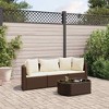 vidaXL Patio Sofa Set with Cushions Lounge Setting Outdoor Furniture Poly Rattan - Brown and Cream - 2 of 4
