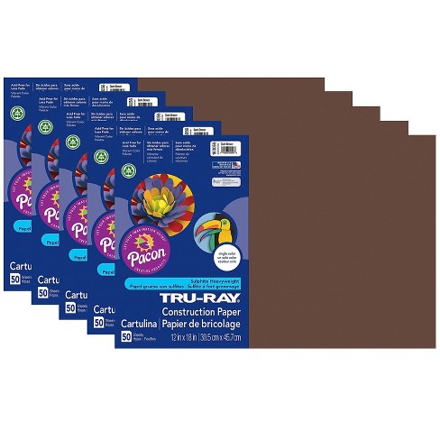 Tru-Ray Construction Paper, 5 Assorted Hot Colors, 9 x 12, 50 Sheets per Pack, 5 Packs