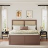 Angel Sar Rattan Night Stand Set 2, Boho Black Nightstands Set of 2 - 3 of 4