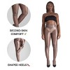 LECHERY Women's Lustrous Silky Shiny 40 Denier Semi-Opaque High-Waisted No Waistband Nylons Pantyhose Stockings (1 Pair) - 3 of 4