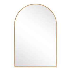 Lirago 36" x 24" Arched Hanging Bathroom Mirror with Gold Scratch-Resistant Aluminum Alloy Frame - 1 of 4